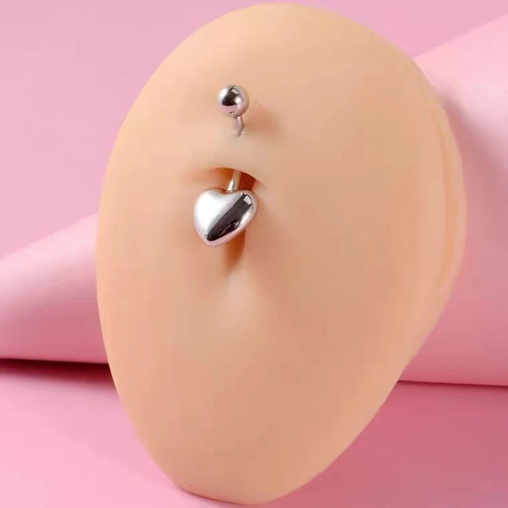 Peach Heart Navel Ring Navel Jewelry Pierced Jewelry Fashion Jewelry Stainless Steel Navel Ring Navel ring Belly Navel