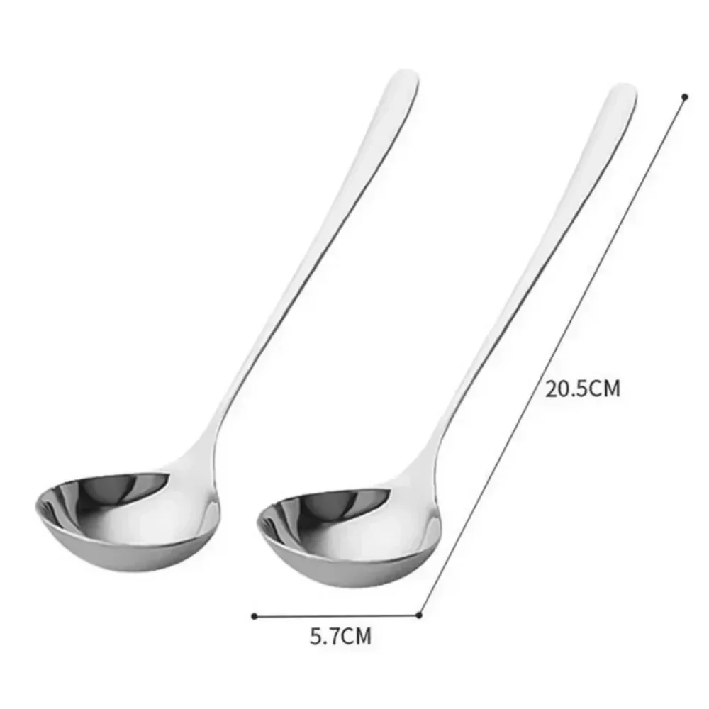 Edelstahl-Suppenlöffel mit langem Griff, verdicktes Küchenkochutensil mit Siebfunktion, Servierlöffel für Hot Pot – Detail 1