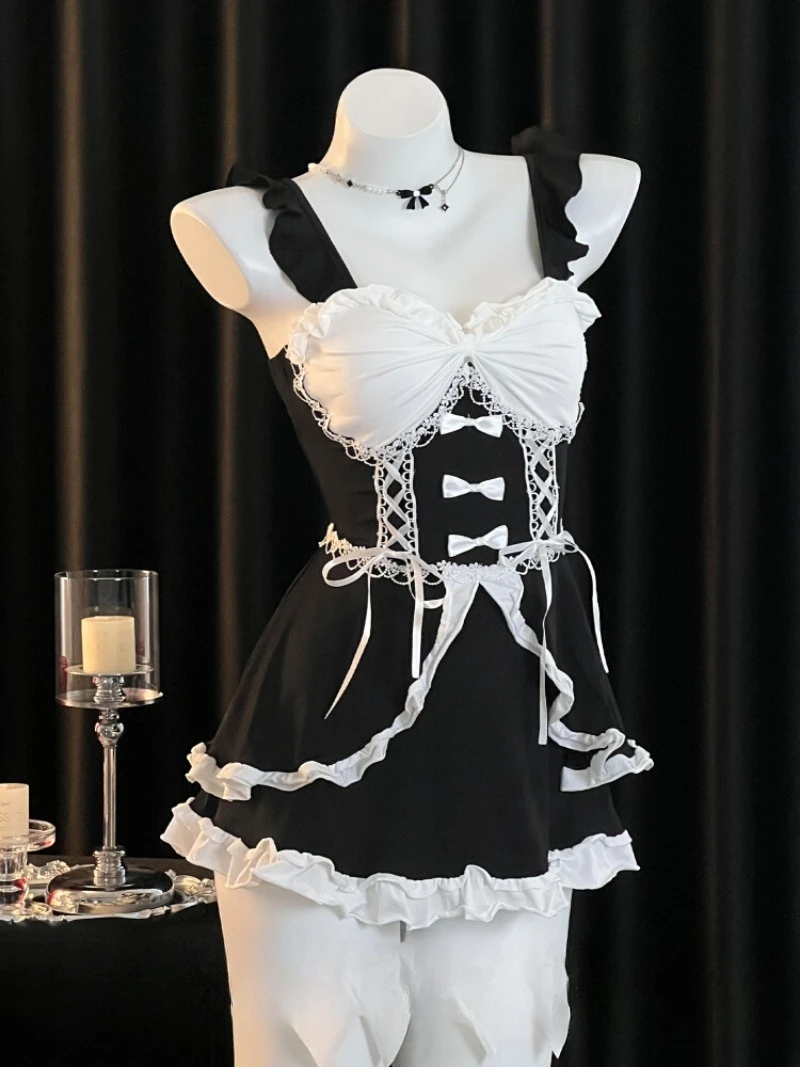 

Костюм горничной для ролевых игр для женщин, милая милая мини-юбка, нижнее белье, сексуальный наряд для пары, униформа для косплея Pure Desire