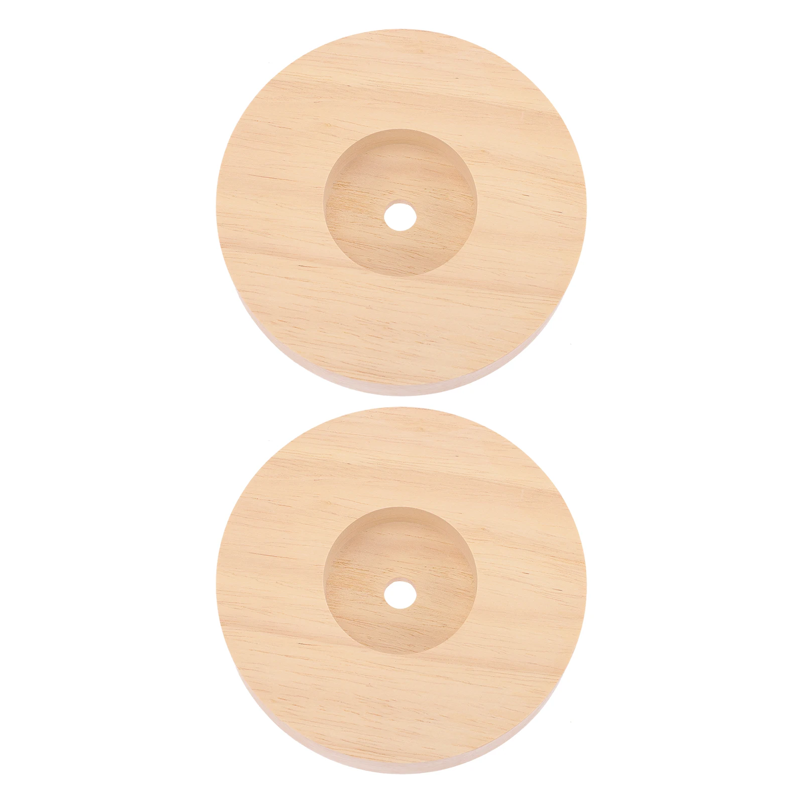 

2Pcs Round Wooden Lamp Base Solid Wood Night Light Stand Accessory Table Lamp Replacement Night Light Base