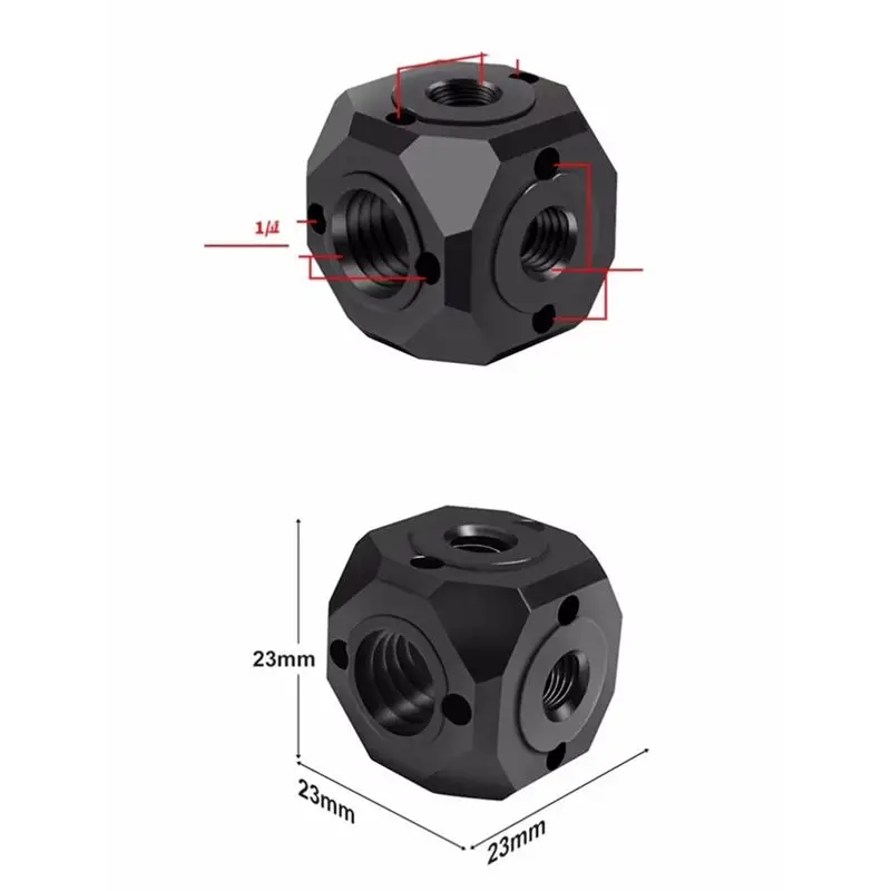 A31T 1/4 3/8 Screw Hole Adapter Rotatable for ARRI Positioning Adapter for Camera Tripod Microphone, Aluminum Alloy