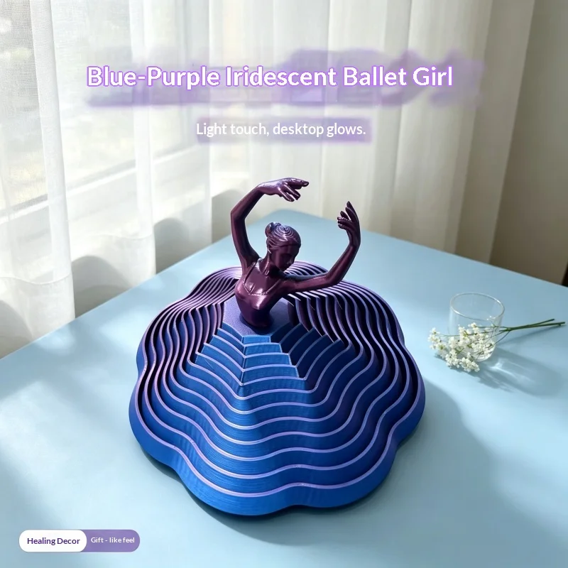 Rotatable Ballerina 3d Printed Pla Eco‑Friendly Model Elegant Style Home Desktop Ornament Craft Decor Collectible Display Gift