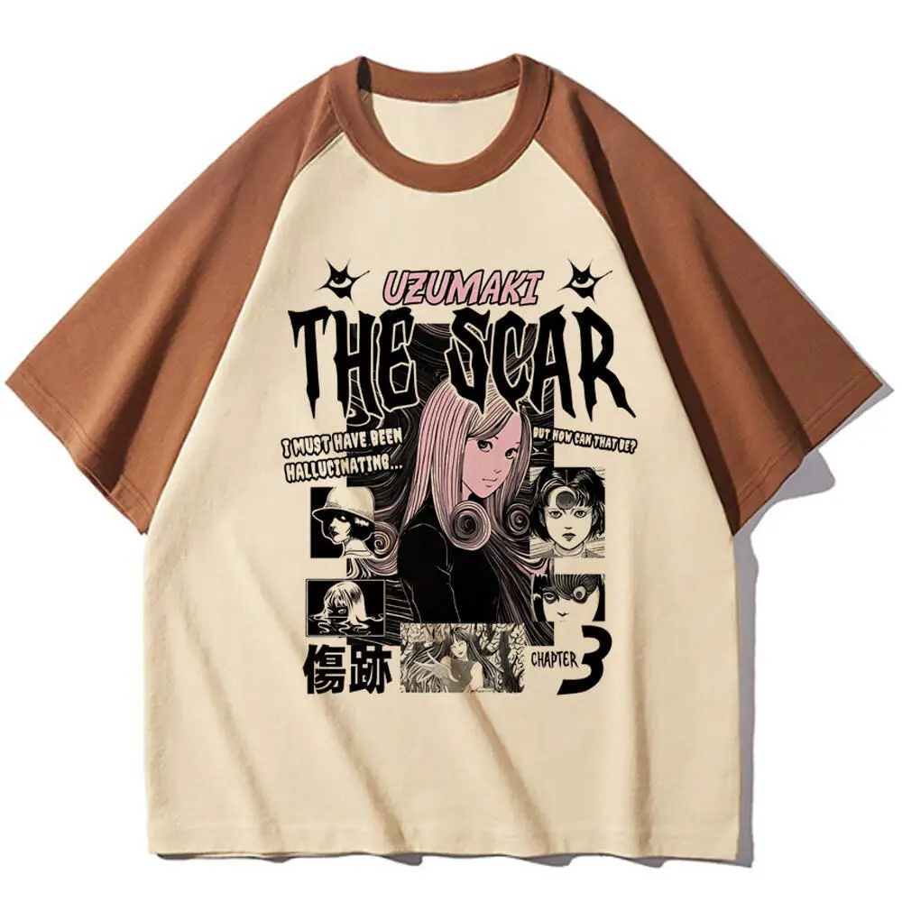 Junji Ito top tees girl Digital Vintage 2000s Psychedelic shirt streetwear Classic 80s Grunge harajuku Pastel