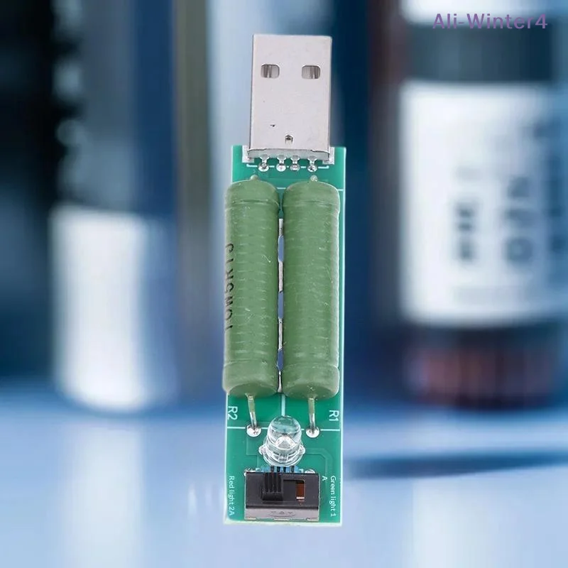 Bild 3: USB-Lasttester Mini-Powerbank Entladewiderstand mit Schalter 2A/1A Widerstandstester-Modul Digitales Strom-Spannungs-Messgerät