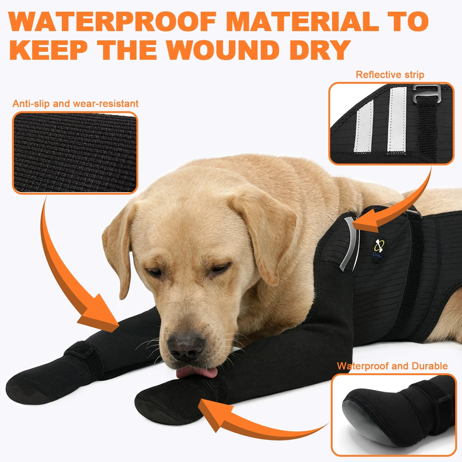 Dog Socks For Four Feet Non-slip Bottom Waterproof Material To Keep the Wound Dry Warm in Winter From M To 2XL