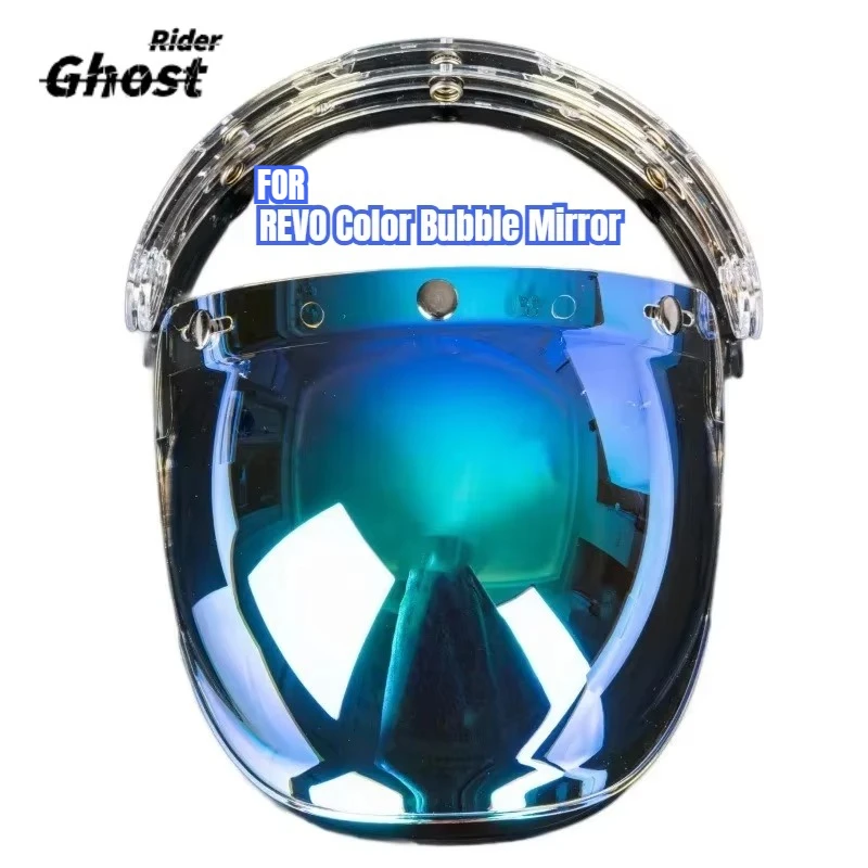 Hot REVO Moto Helmet Bubble Shield Visor Anti-Fog UV Protection HD Lens for Retro Helmet Open Face Half Helmet Bubble Goggles