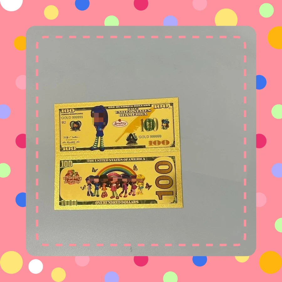 

Аниме позолоченная банкнота мультяшная игра клубничный торт девушка золотая карта фигурки аниме модель игрушки коллекция в наличии