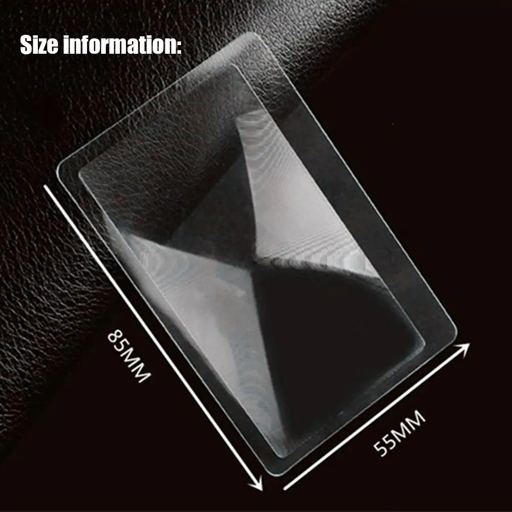 5/10PCS Lens Plastic Wallet Pocket 85 x 55mm 3 X Magnifier Credit Card Size Magnifying glass Magnification tool