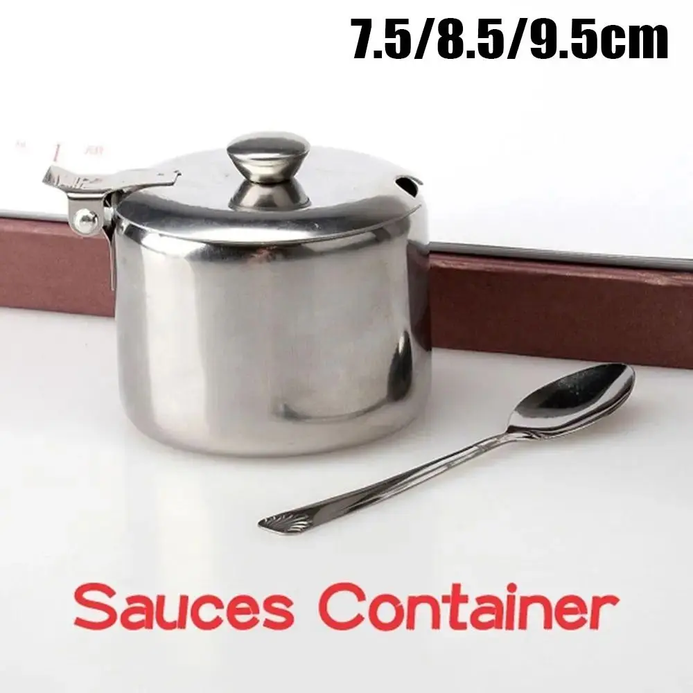 1Pcs Mini Zucker Behälter mit Deckel Löffel Sauce Dosen Zucker Marmelade Salz Topf Gewürz Topf Gewürz Lagerung Jar küche Liefert