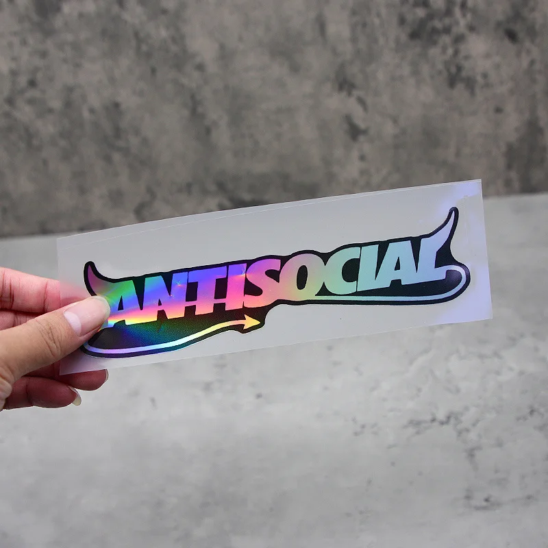 1 adesivo personalizado do capacete sociopático do pequeno demônio, vinil decorativo durável impermeável da capa do risco da motocicleta,