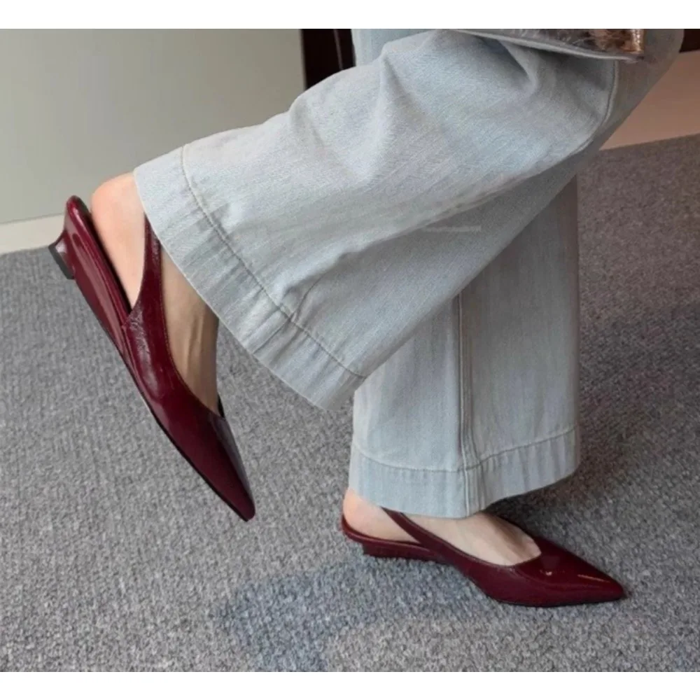 Designer Summer Cover Toe Slip on Women Sandals Concise Low Heel Shoes Elegant Office Ladies Slingbacks Mules Pumps