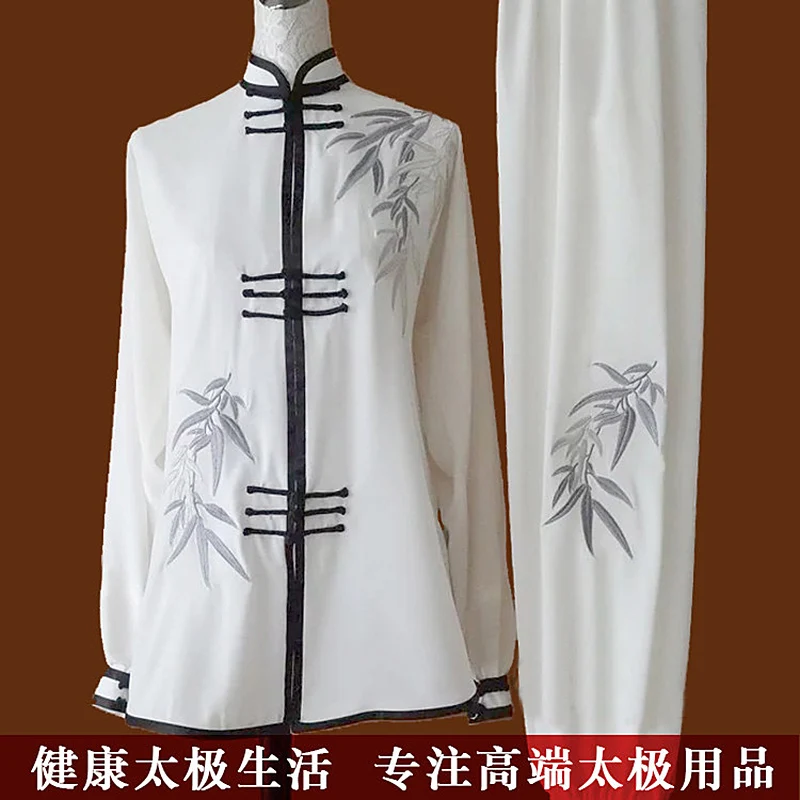 Premium Tai Chi Suit Embroidered Crane Martial Arts Wear Men Women Professional Team Performance Competition Outfit Design