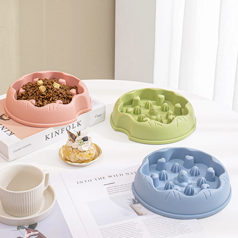 Slow Feeder Dog Bowls Dish Puppy Food Water Bowl For Dog Cat Non Slip Slow Eating Puzzle Maze Fun Pets Feeding Bowl Anti-gulping