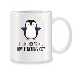 Penguin Gifts for Women Mugs For Penguin Lovers Birthday Gifts Novelty Coffee Ceramic Tea Cups White 11 oz