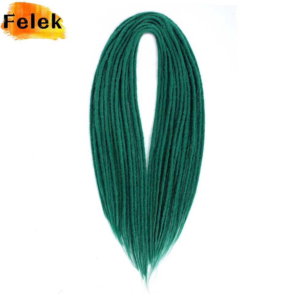 

Зеленые рваные локоны для наращивания волос, 24-дюймовые синтетические двусторонние дреды, коричневые локоны ручной работы в стиле регги, хиппи, богини