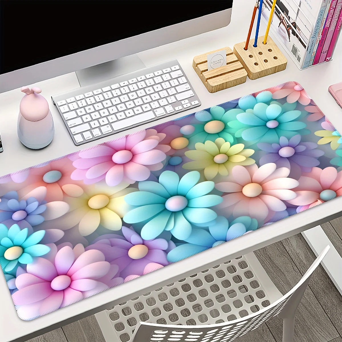 

Colorful Flower Game E-sports Mouse Pad, Natural Rubber Anti-Slip Mouse Pad,Precision Locking,Suitable for Office and Family Use
