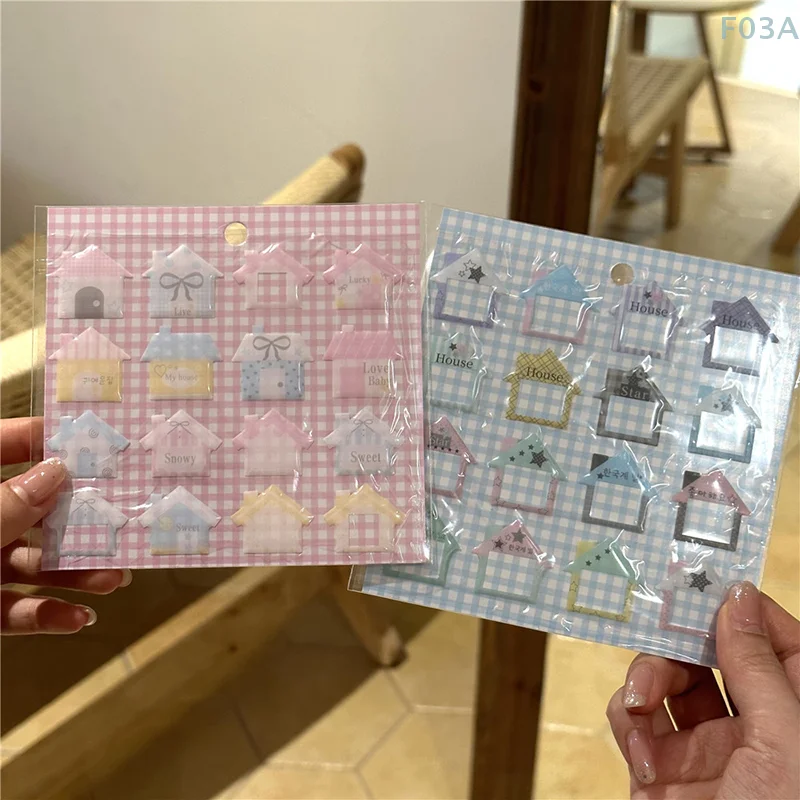 Fashion Small House Glue Sticker Three-dimensional Crystal Waterproof Sticker Journal Phone Case Decorative Sticker Gifts