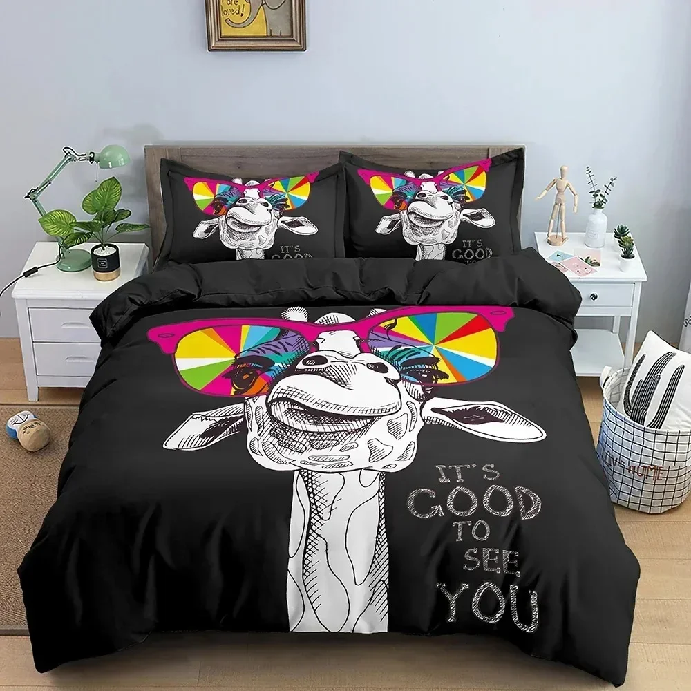 

New Wolf Duvet Cover Alpaca Animal Printed Bedding Set King Queen Size Quilt Cover With Pillowcase Comforter Covers Set