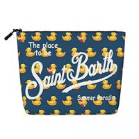 S-Saint B-Barth Travel-Friendly Single-layer imitation linen Cosmetic Bag Store All Your Essentials On the Go