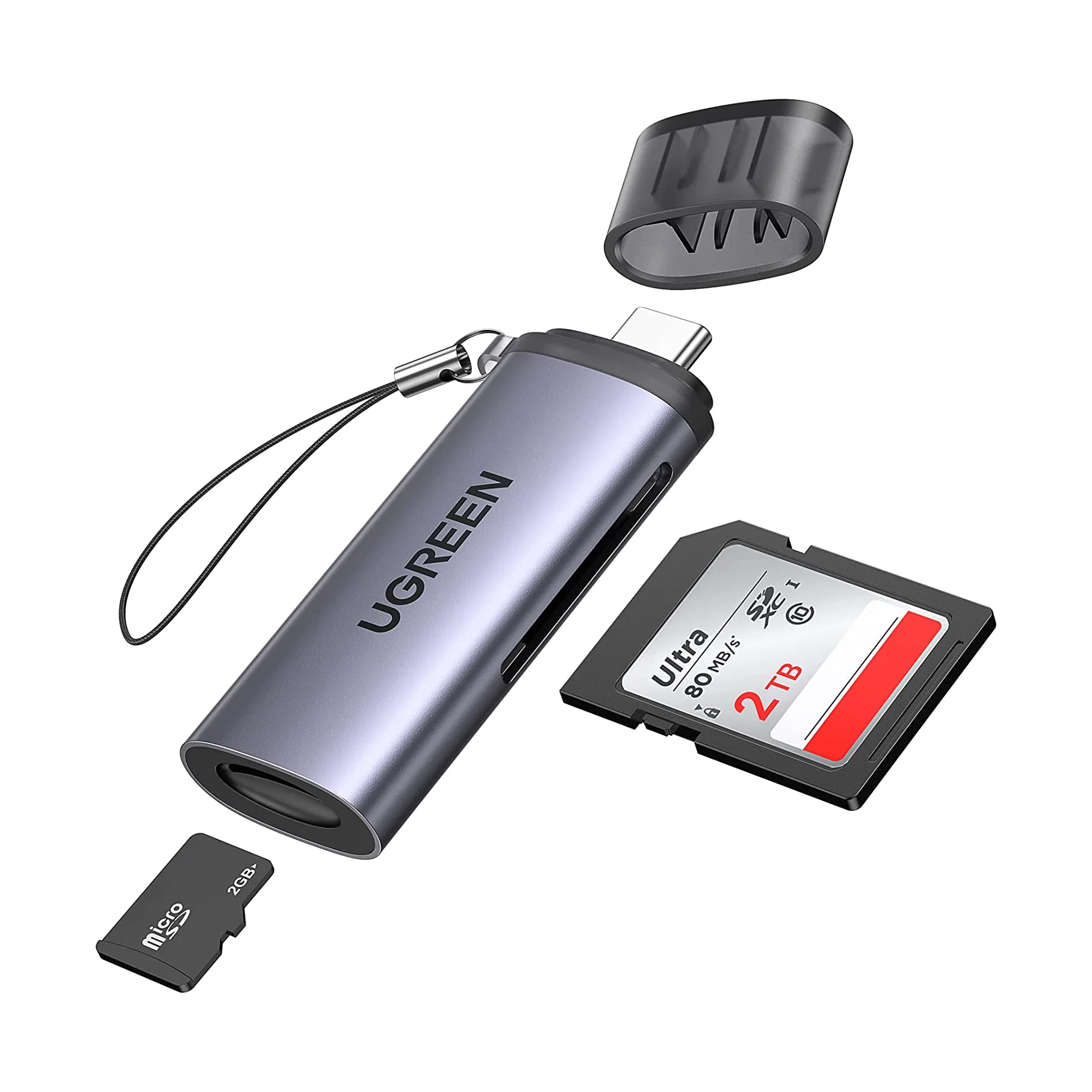 

UGREEN Устройство чтения карт SD USB C Устройство чтения карт 2-в-1 SD SDHC SDXC UHS-I