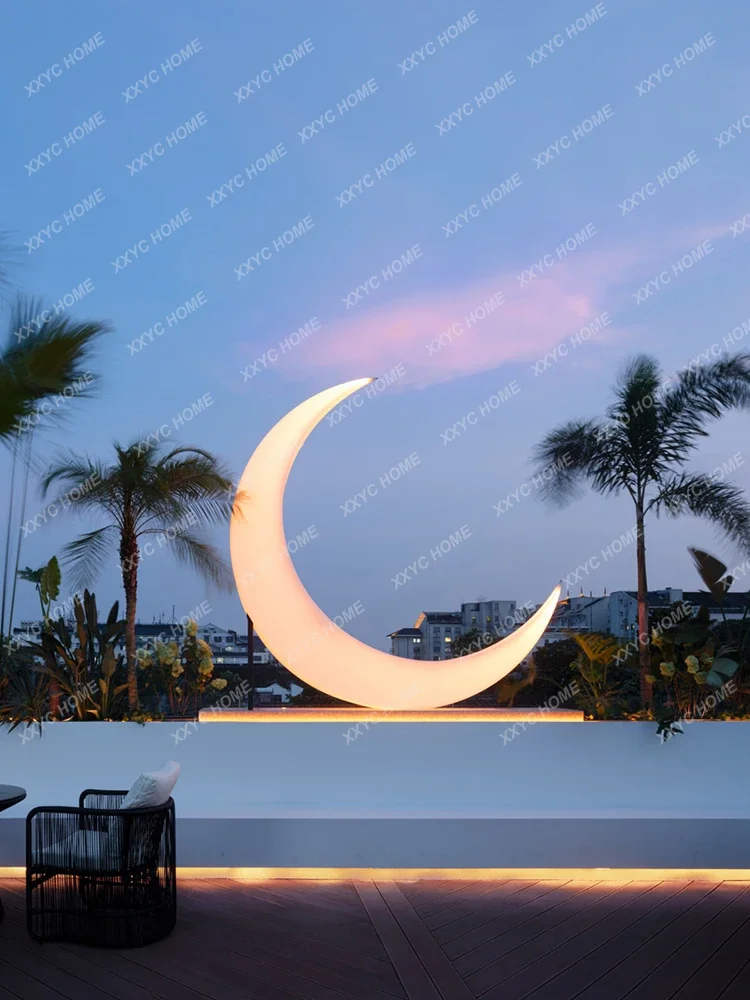 

Moon-Light Lamp Outdoor Floor Moon Lamp Art Gallery Landscape Crescent Lawn Decoration Courtyard Garden Landscape Lamp