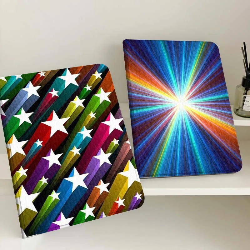 

Colorful Star Stripe Cartoon Tablet Case For Samsung Tab Galaxy S6 S11 A A7 A8 A9 A11 10.1 10.4 10.5 Plus Lite Gift