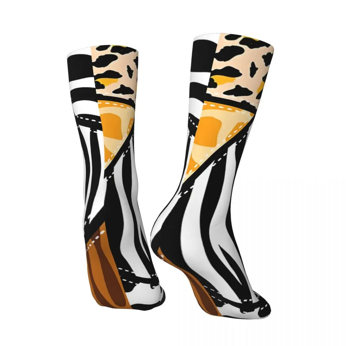 Vintage Super Cool Wild Animal Skin Collage Men's compression Socks Unisex Harajuku Seamless Printed Novelty Crew Sock