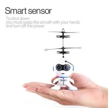 لفتة الاستشعار الطائرة بدون طيار صغيرة مضيئة تعليق تحلق UFO الذكية الاستشعار هليكوبتر لعبة أطفال الأولاد هدية لعبة التحكم عن بعد
