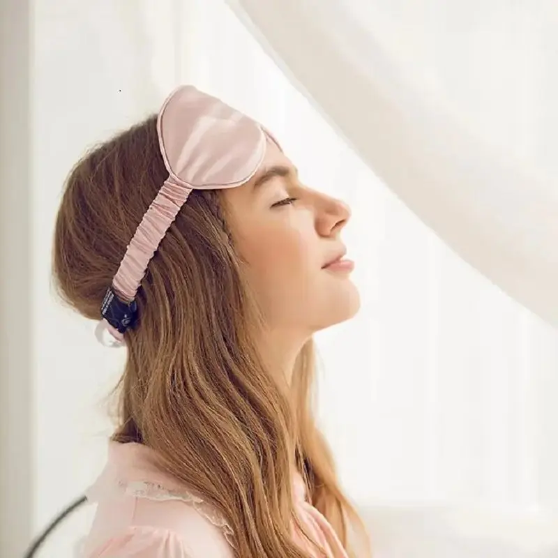 100% Pure Natural Mulberry Silk Sleep Rest Eye Mask Padded Shade Cover 19 Momme Travel Relax Normal Eyeshade Blindfolds