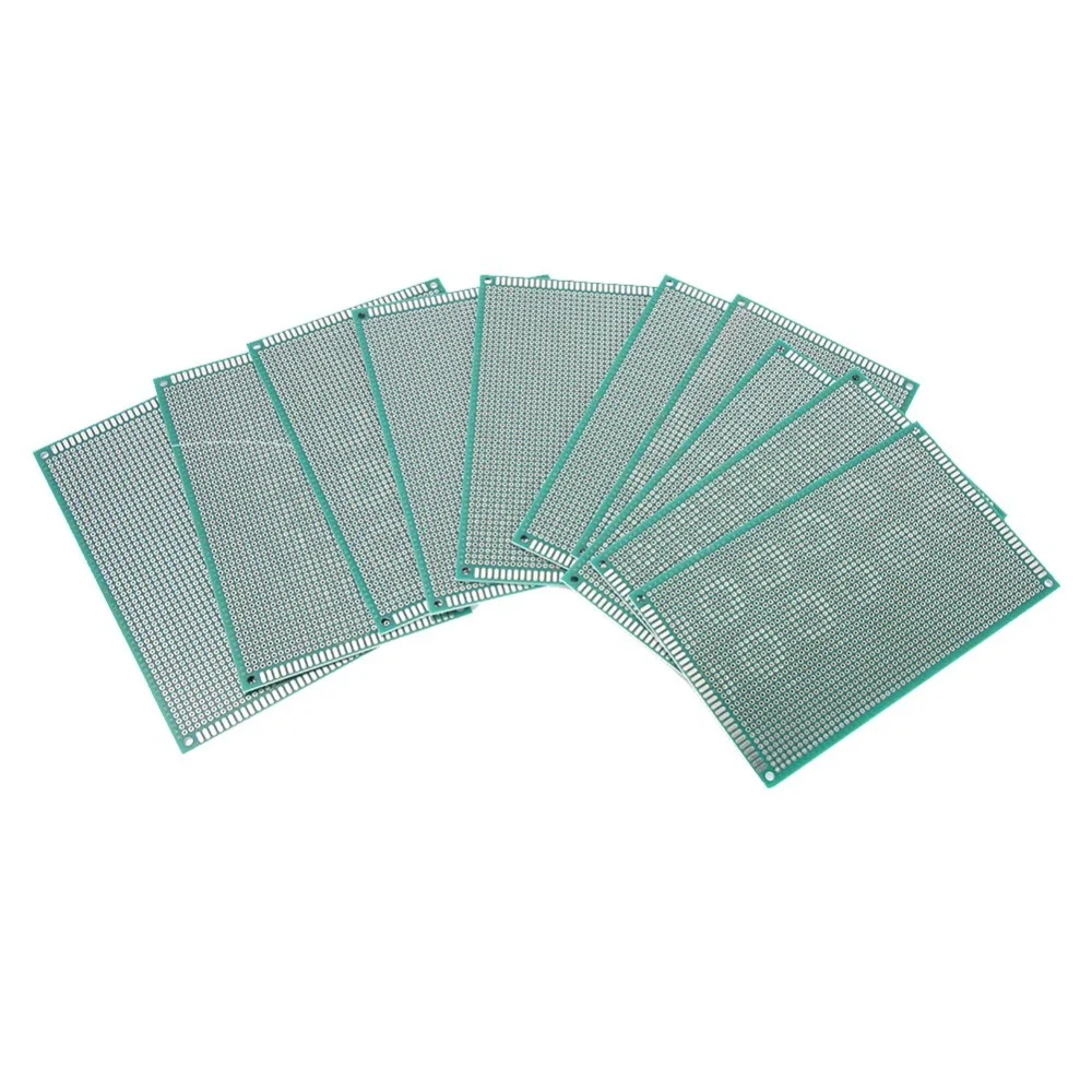 

10 шт. универсальный 9x15 см комплект печатных плат двухсторонний зеленый двухсторонний печатный блок прототипирование