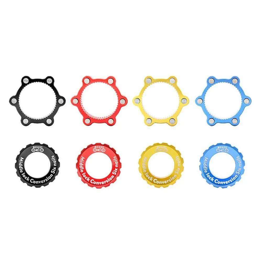 

6 Bolts Bike Centerlock Adapter Aluminum Alloy with Stainless Steel Washer Bike Hub Center Lock Conversion Tight Fit 44mm Axis
