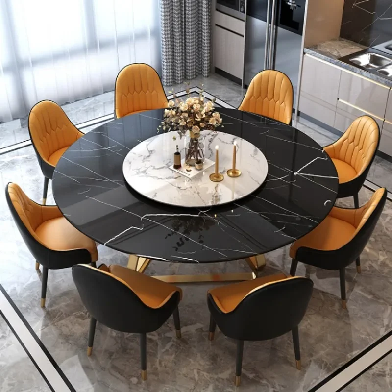 Minimalist Luxury Dining Room Furniture Dining Room Table And Chairs Marble Table Dining Sets Furniture With Lazy Susan