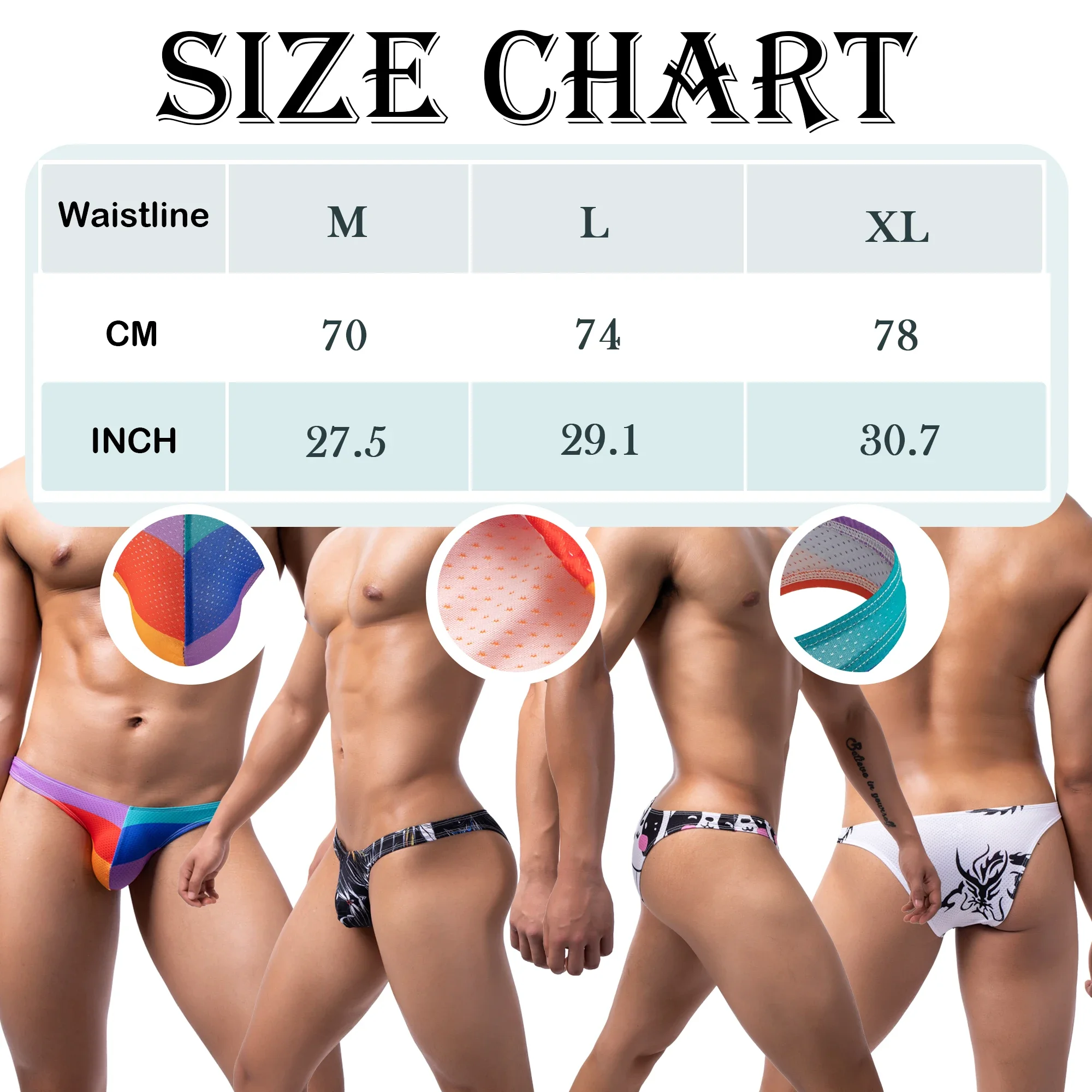 YUFEIDA 1/4pcs Rainbow Printed Mini Briefs Mens Thong Swimwear Male Sexy Man Swim Underwear Tanga Bikini Swimsuit T-back Panties