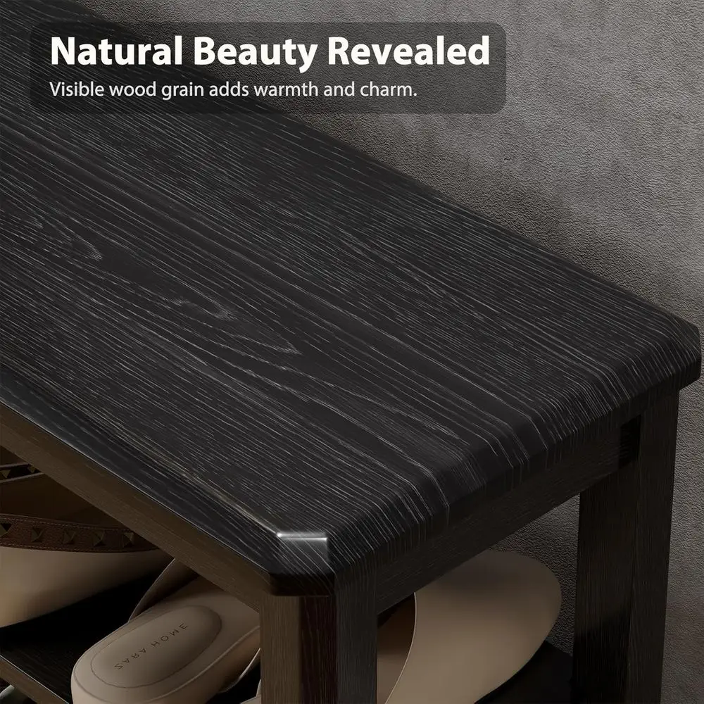 مقعد أحذية للمدخل مع مساحة تخزين من طبقتين، 23.6 للباب الأمامي وغرف النوم