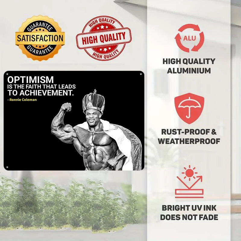 Ronnie Coleman Quotes 3D Texture Metal Poster Customized Wall Art Tin Sign Gift for Mancave Modern Home Decoration Luxury Room