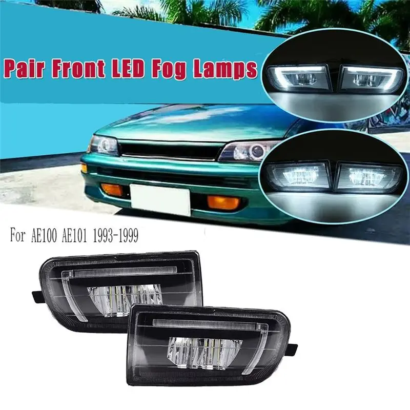 Afbeelding 7: A73Q-Car voorbumper LED mistlamp voor Toyota Corolla AE100 AE101 1993-1999 mistlamp signaallamp set