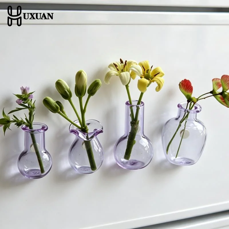 Innovative 3D Micro Landscape Glass Flower Vase Magnet for Decor Lovers