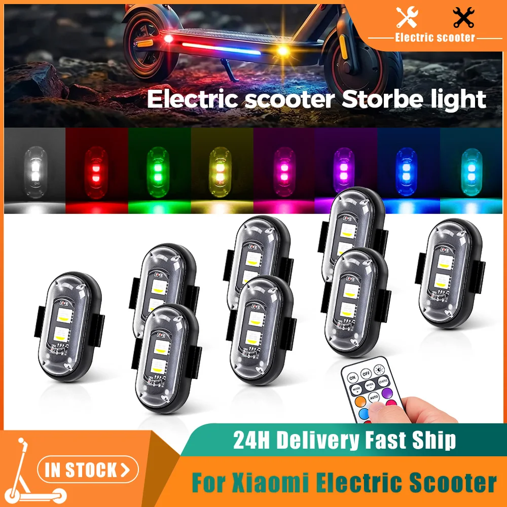 RGB Led Strobe Lights for Xiaomi M365 Pro 1S Mi3 Mi4 Mi5 5Pro Mi6 6Lite Elite Electric Scooter LED Flash Position Wireless Light