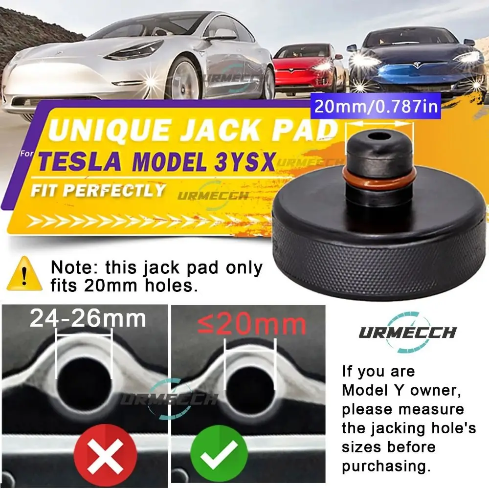 Nuovi cuscinetti Jack in gomma da 20mm adattatore per Jack Pad in Silicone nero per adattatore per punto di cuscino a pressione per Tesla Model 3/Y