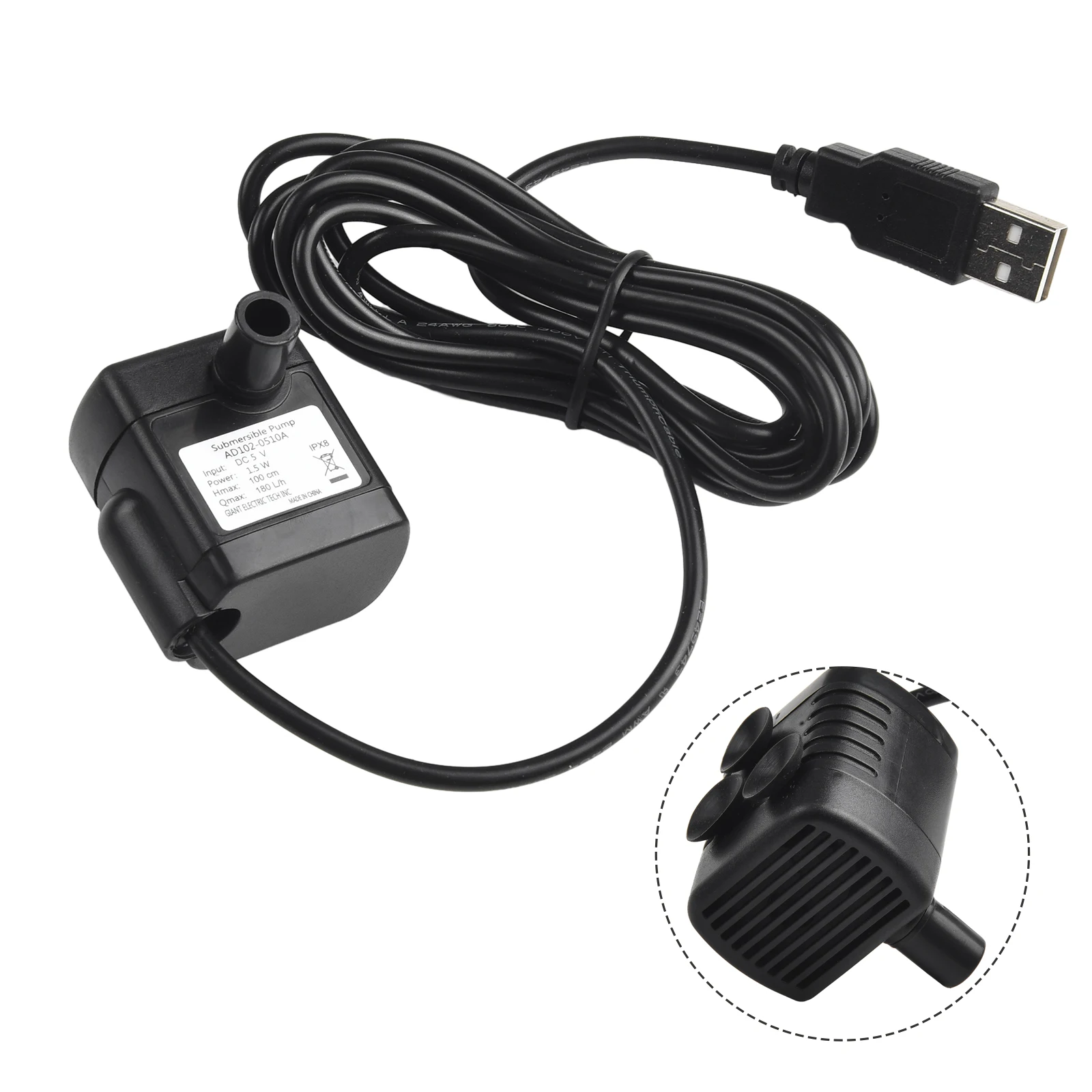 Suitable for Various Occasions For Garden Pond Pool Fish Fountain Water Pump 7V 200L/H PET Laminating Material
