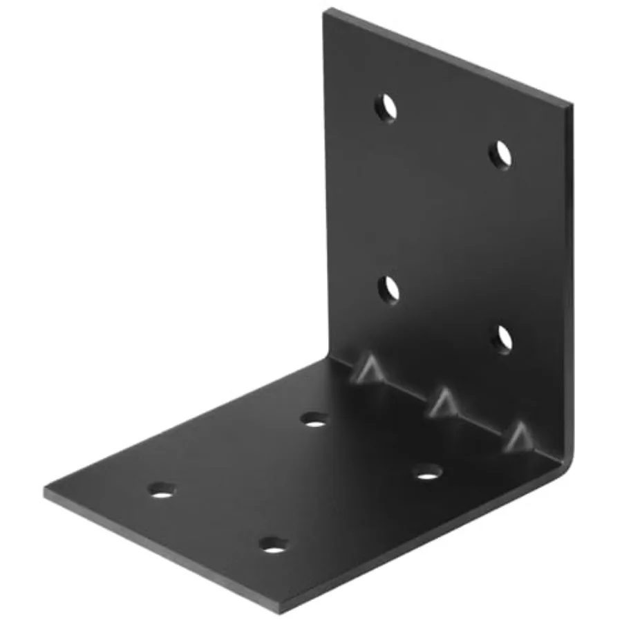 

Угловой кронштейн PCS Black Steel L-образный, усиленный, металлический, для соединения и поддержки древесины толщиной до 1/8 дюйма, максимальная нагрузка 180 фунтов.