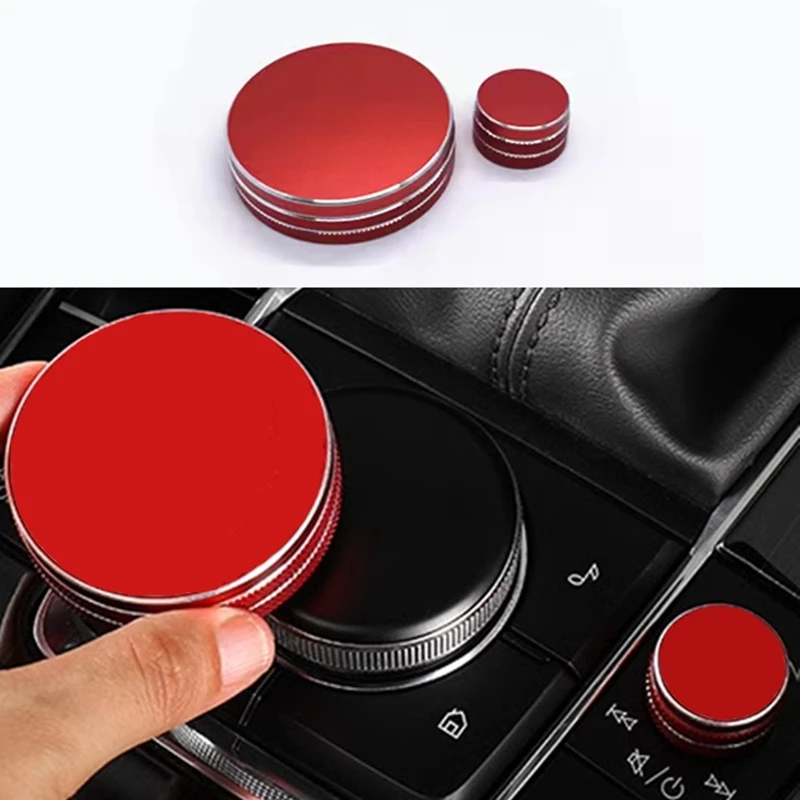 Super Sale Center Console Multimedia Volume Knob Decorative Rings Kit for Mazda