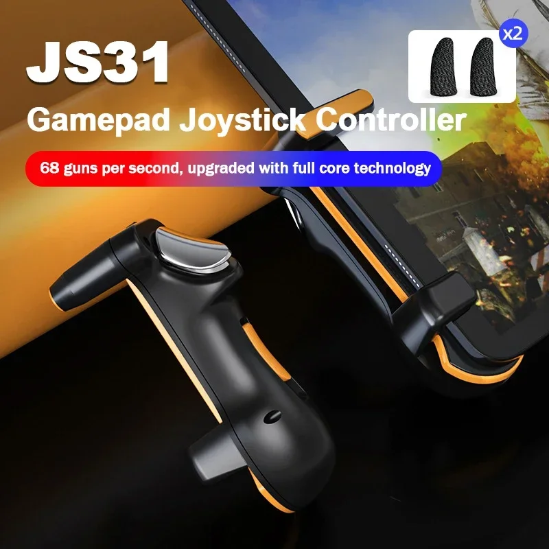 JS31 4 Fingers Tablet Game Trigger Handle L1R1 Fire Aim Shooting Gamepad Joystick Controller for FPS Gaming Accessories for IPad