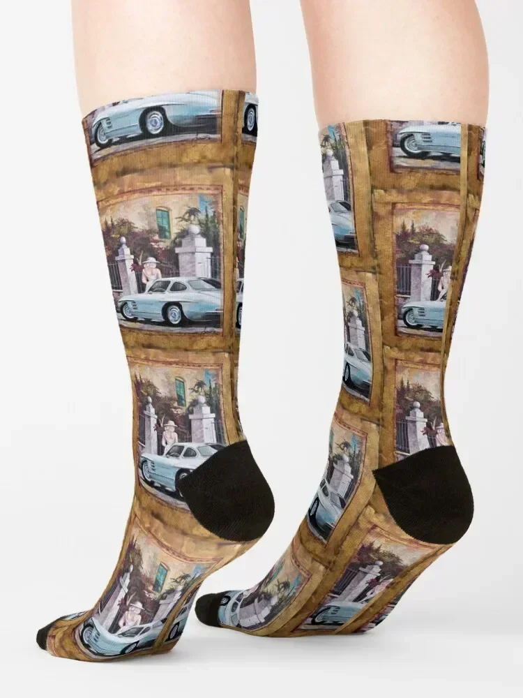 MB 300 sl Gullwing Socks japanese fashion moving stockings new in's Lots Men Socks Women's