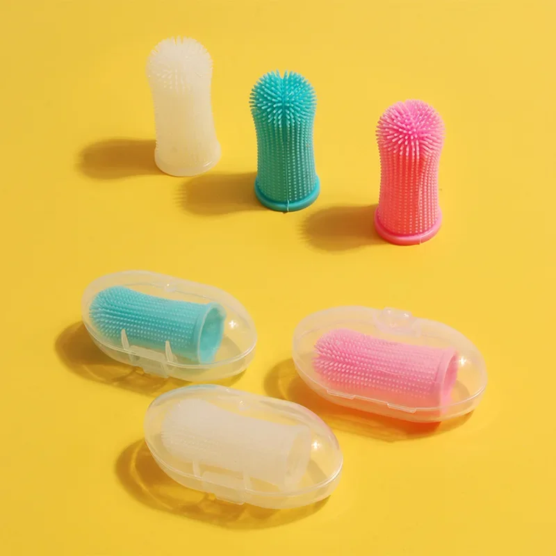 Dog Super Soft  Pet Finger Toothbrush Teeth Cleaning Breath Care Nontoxic Silicone Tooth Brush Cat Dog Toothbrush