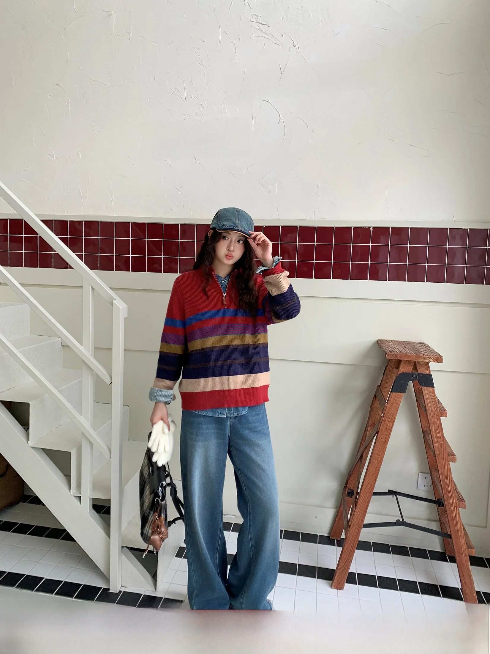 

Теплые джинсы на хлопковой подкладке для женщин, зимние, свободного кроя, повседневные, винтажные, с начесом, больших размеров, прямые брюки