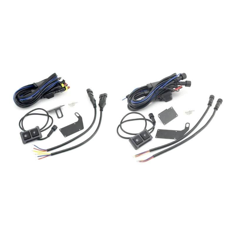 Motorbike LED Spotlight Fog Light Wiring Harness Cable Relays Wire Wired Switch High And Low Beam with Flash Controller