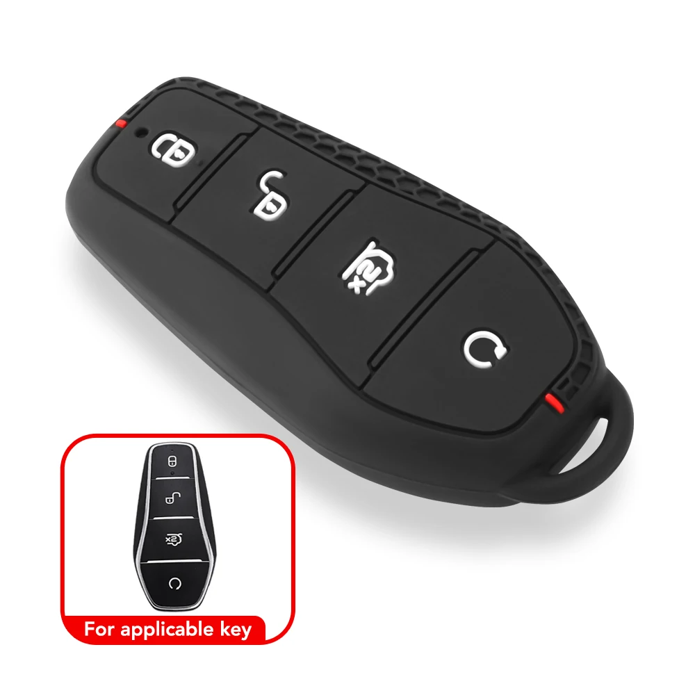 Silicone Car Key Case Cover Protector For BYD Han Ev Tang Dm/Qin PLUS/Song Pro/MAX/Yuan Dolphin E2 Auto Key Car Accessories