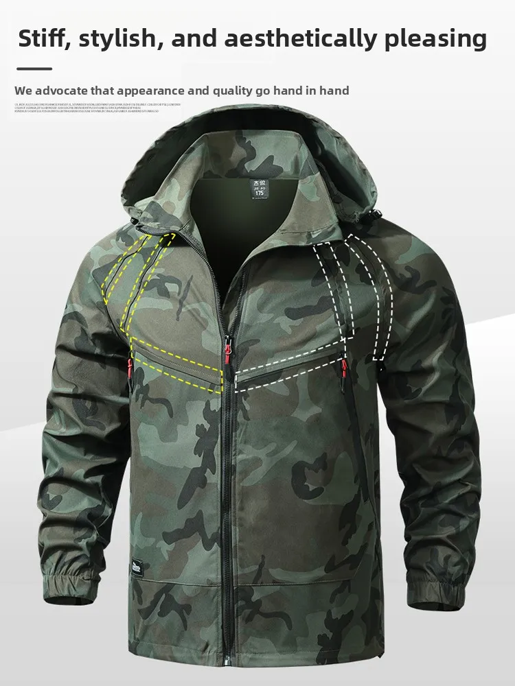 

Мужской рабочий костюм: повседневный, дышащий, водонепроницаемый, для весны и осени, камуфляжный, для активного отдыха, прочный, износостойкий.