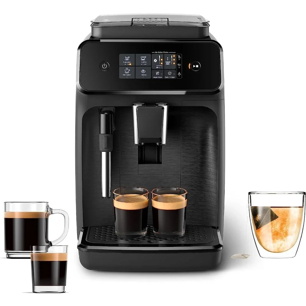 Fully Automatic Espresso Machine, Classic Milk Frother, 2 Coffee Varieties, Intuitive Touch Display, Portable Coffee Maker